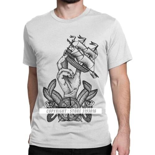Men Captain Of The Ship Sailing Tshirt Sea Boating Sailor Sailboat Yacht Cotton Clothes Camisa Tees Plus Size T-Shirt
