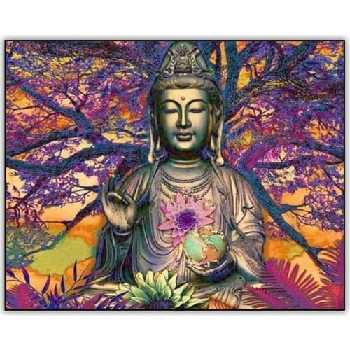 Buddha Wall Art 5d DIY Diamond Painting Kit Full Drill Square / Round Crystal Mosaic Dimond Painting Embroidery Set Accessories