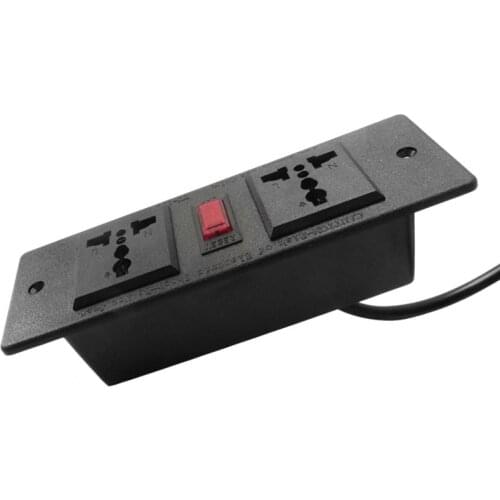 Desktop Wall Mounted Embedded Extension Socket Power Strip Switch 2AC Universal Socket 2M Cord Home Office Power Socket