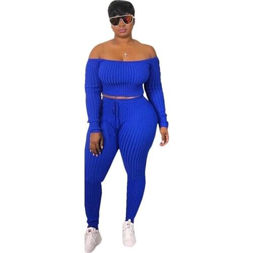 NOXNEX Winter Womens Suit Knitted Torticollis Top and Leggings Full-sleeve Two-piece Sportswear Suit Club Sportwear