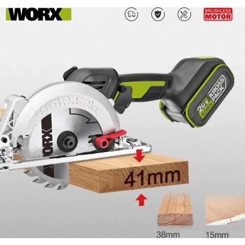 Worx Cordless Circular Saw WU533 Professional Tool Brushless Motor 120MM 45 /90 Degree cutting Powershar Battery 4Ah