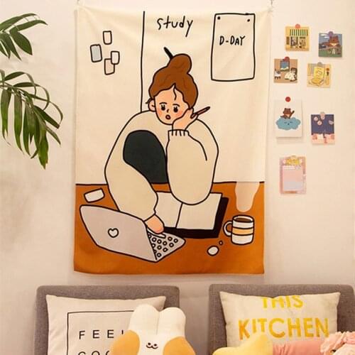 Hanging Cloth Background Fabric Ins Girl Room Decoration Dormitory Bedroom Wall Bedspread Cloth Anime Tapestry Wall Decor