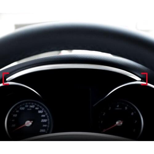 Stainless steel auto Interior Instrument panel trim strip decal for Mercedes Benz New C class W205,GLC X253 Car styling