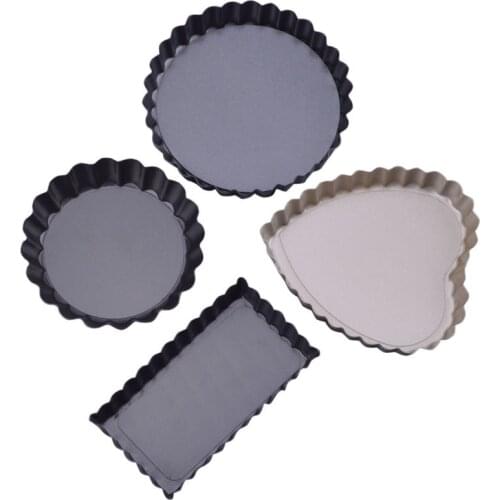 Stainless Steel Pizza Pans Plate Non-Stick Baking Pie Cake Tray Removable Bottom Round Pastry Mold DIY Dessert Kitchen Tools