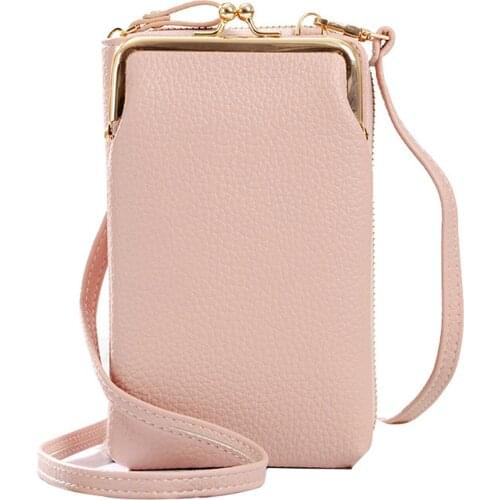 Luxury Wallets Bags For Women New Fashion Mini PU Buckle Phone Purse Multifunctional Zipper Bag With Detachable Shoulder Strap