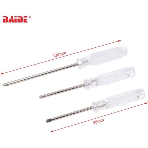 Cheapest Transparent Handle PH0 3.0mm Phillips Screwdriver Flathead Slotted Screwdrivers Wholesale 500pcs/lot