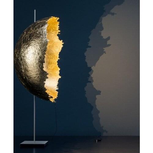 Modern minimalist gold foil creative art living room table lamp Nordic half moon and half bedroom study model room table lights