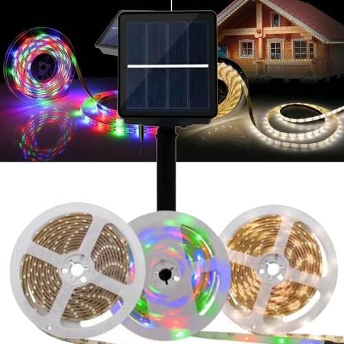 LED Solar Light Flexible Outdoor Lamp String Lights for Holiday Christmas Party Waterproof Street Fairy Lights Garden Garland