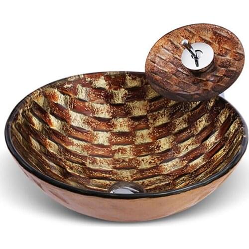 Simplicity Art tempered glass Washbasin Art above counter basin Bathroom Sink Lavatory Sink bathroom Washbasin set with faucet