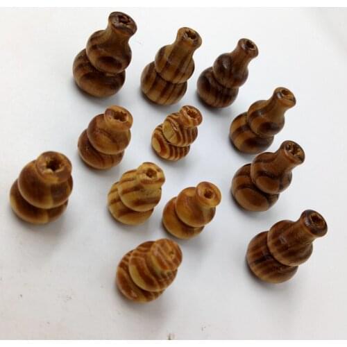25pcs Gourd Shape Wooden Spacer Stripe Beads For DIY Jewelry Making 27mm