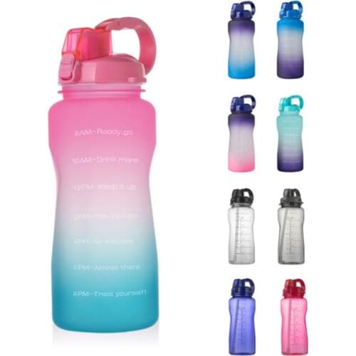 2L Tritan Gallon Water Bottle Smartphone Stand With Flip-Flop BPA Free Bottles Portable Sports Mobile Holder GYM Jug