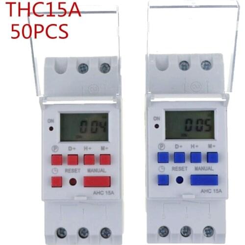 50pcs thc15a Din rail timer relay time switches weekly programmble electronic TIME SWITCH bell ring device