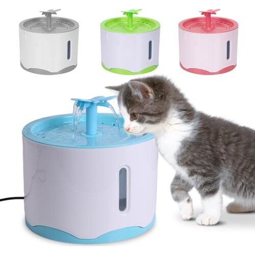 Automatic Pet Cat Water Fountain with LED Lighting 2.6L USB Dogs Cats Mute Drinker Feeder Bowl Cats Drinker USB Powered