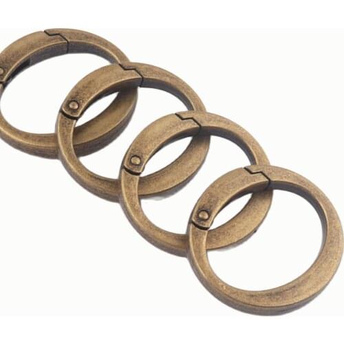 30mm Bronze Spring Round Ring Spring Snap Hook Gate O Ring,Metal Purse Hardware Webbing Hook Bag for Handbag Supplies 4Pcs