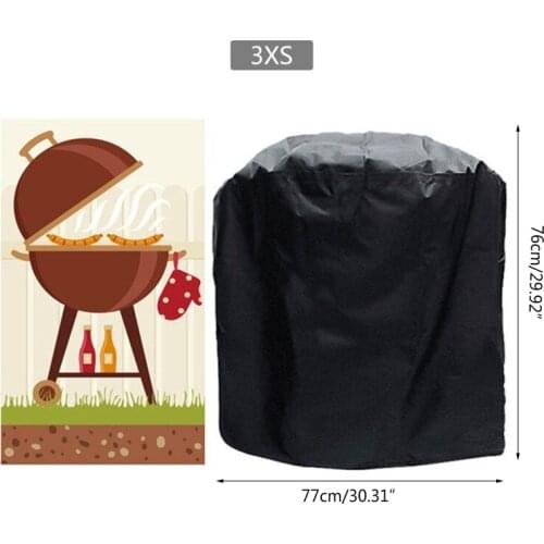 BBQ Cover Outdoor Dust Waterproof Weber Heavy Duty Grill Cover Rain Protective Outdoor Barbecue Cover Round Bbq Grill