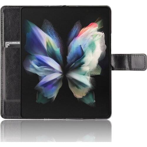 For Samsung Galaxy Z Fold 3 5G Cover Magnetic Flip Wallet Case for Galaxy Z Fold3 2 Split Folding Leather Anti-knock Case