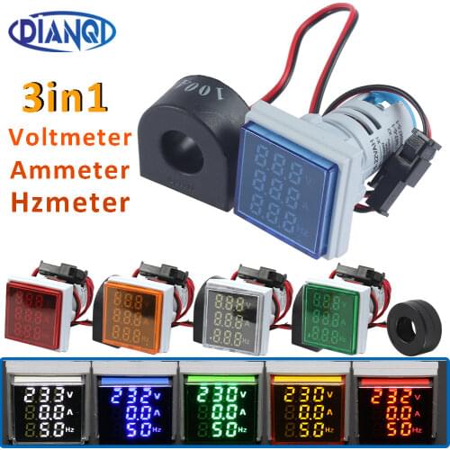 22mm Digital Display Voltmeter Lights Tester Tools Combo AC 60V-450V Indicator New 2019 Voltmeter tester ammeter