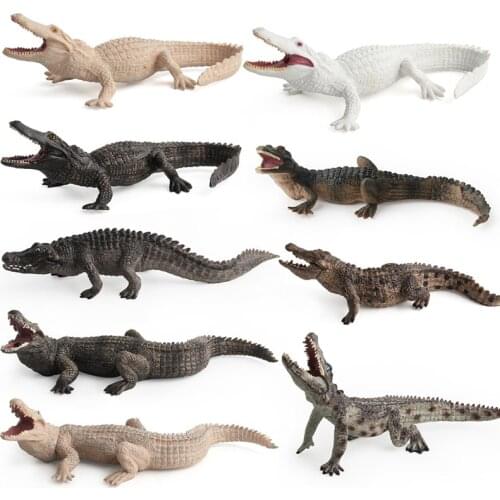 Simulation Wild Crocodile Figure Collectible Toys Crocodile Wild Animal Action Figures Kids Animal Soft Rubber Toys