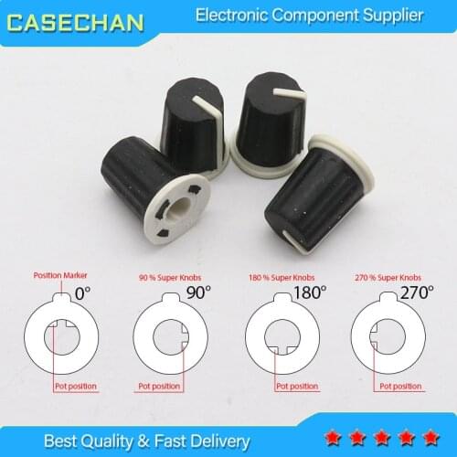 1pcs 0 degree 90 degree 180 degree 270 degree potentiometer knob cap / rubber half Axle D axis knob cap soft knob cap / audio vo