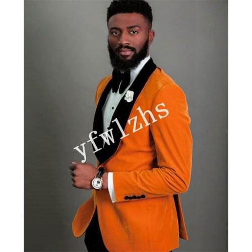 Handsome Velveteen Groomsmen Shawl Lapel Groom Tuxedos Mens Wedding Dress Man Blazer Prom Dinner (Jacket+Pants+Tie) A230