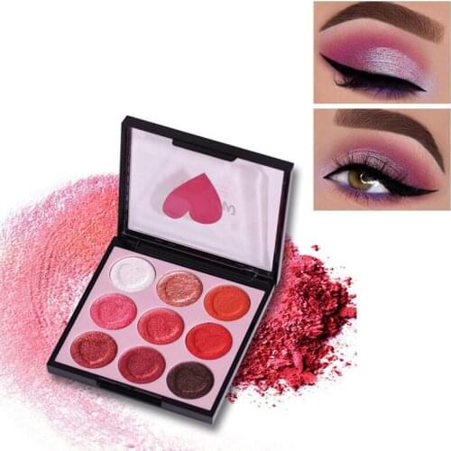 Fashion 9 Color Nude Glitter Eyeshadow Matte Eyeshadow Palette Beauty Mermaid Peach Eye Shadow Makeup Palette Cosmetic Tools
