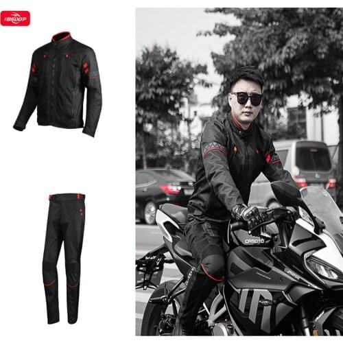 BSDDP Motorcycle Jacket Man Set Moto Protection Windproof Waterproof Motorbike Riding Moto Jacket + Pants Suit for 4 Season