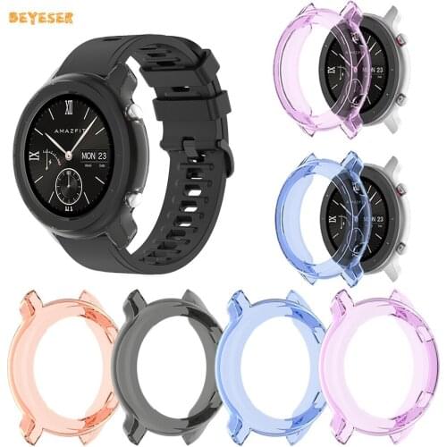 Soft TPU Protective Case Cover For Xiaomi Huami Amazfit GTR 47/42mm Smart Watch Replacement Bumper Shell Frame Screen Protector