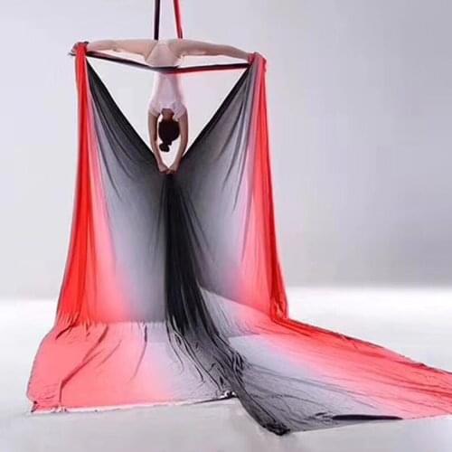14Yards/12.8m fly Premium Aerial Silks set for home Yoga hammock Ombre fly Sling Extension Antigravity Aerial home gym
