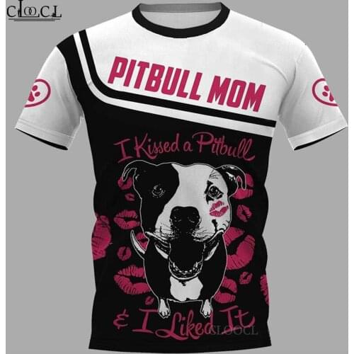 HX 2021 Newest Popular Pitbull Mom T Shirt 3D Print Men Women Fashion Harajuku Streetwear Tops Clothes Drop Shipping