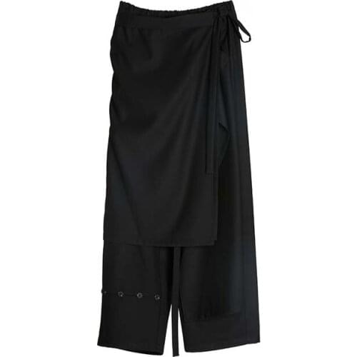 New 2020 Men Womens Clothing Hair Stylist Catwalk Chinese style retro double layer Skirt Pants Plus Size Singer Costumes