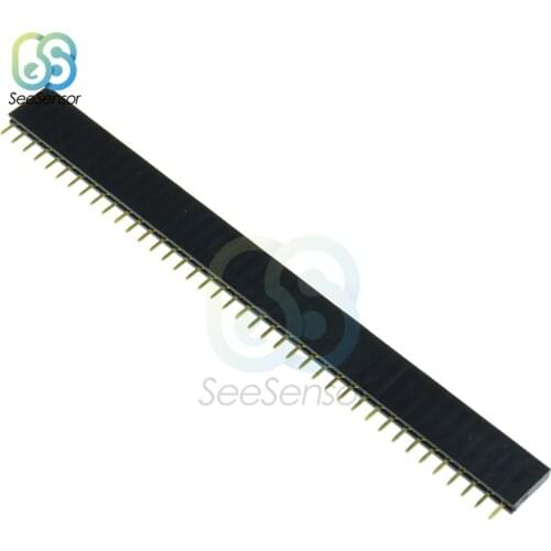 10PCS 1X40 PIN Single Row Straight Female Pin Header 2.54mm Pitch Strip Connector 40p 40PIN 40 PIN For Arduino