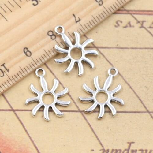 30pcs Charms Sun Sunburst 19x15mm Tibetan Silver Color Pendants Antique Jewelry Making DIY Handmade Craft