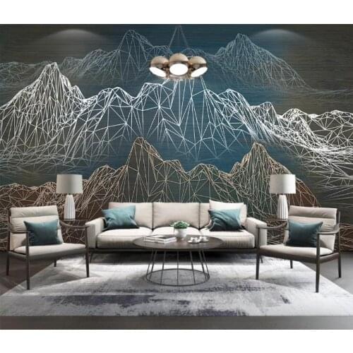 Custom Any Size 3D Geometric landscape Mural Modern Abstract Wallpaper Wall Fresco Living Room Bedroom Wall Paper decor
