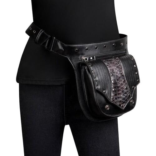 Black Steampunk Waist Bags Women Locomotive Chest Bags Men Outdoor Tactical Fanny Pack Designer Luxury Shoulder Bag Backpack