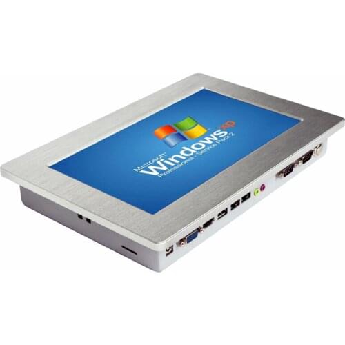 10.1 inch industrial touch panel PC Intel-Atom N2800 CPU 1.86GHz 2GB RAM 64GB SSD 2 RJ45 2*RS232 1024*600 All in one pc