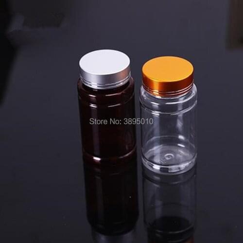 100ml Translucent Plastic PET Bottle, Pill / Capsules / Powder Bottle - metal Cap F817