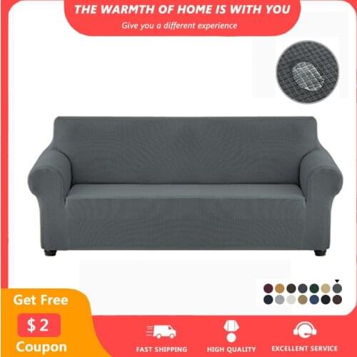 Drop Shipping WaterProof Sofa Covers for Living Room Plaid Non-slip Armrest Couch Cover 25 Colors Thicken Slipcovers Sofa Covers