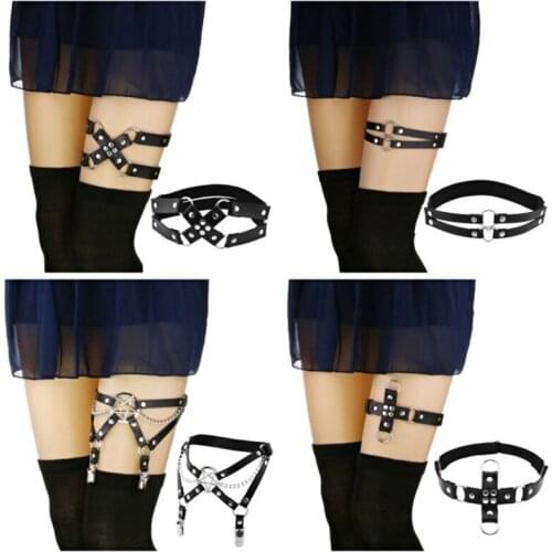 FXCUBE New Goth Punk Leg Strap Garter Belt Pentagram Thigh Harness Women Girls Gothic Cosplay Accessories Harajuku Egirl Jewelry