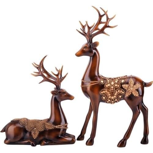 2pcs Home Decor Deer Decoration Creative Couple Stylish Special Deer Decoration Deer Ornament For Wine Cabinet Living Room Home