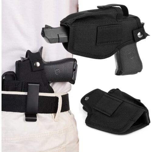 Universal Tactical Compact / Subcompact Pistol Holster Waist Case Glock Gun Waistband Bag Hunting Accessory Right Left Side