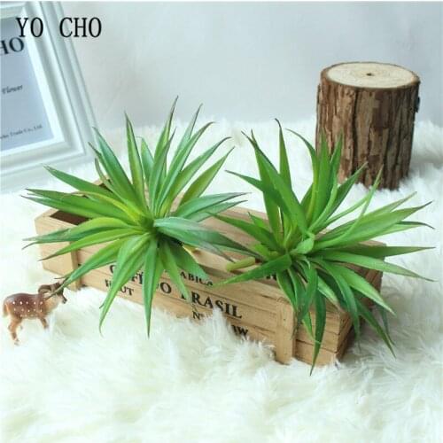 YO CHO 1PC Big Flag Leaf Artificial Succulents Plants Home Garden Decor DIY Real Touch Fake Flower For Jungle Party Decoration