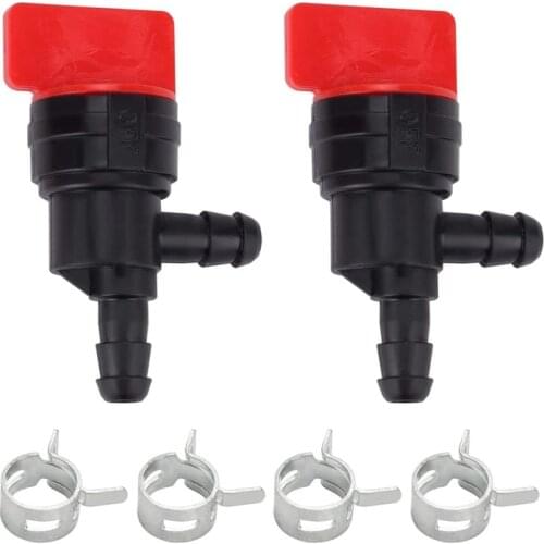 2PCS 1/4 inch 90 Degree Fuel Shut Off Valve for Briggs & Stratton 698181 494539 697944 Tecumseh 35857