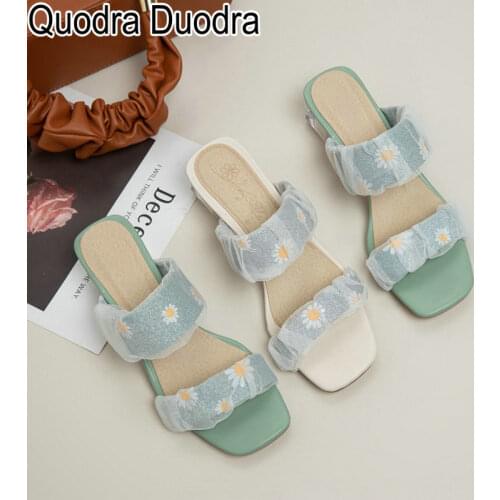 New summer Sandals women shoes open toe Crystal heels thick high heel Ladies pumps Female fashion slippers flower Big Size 33-45