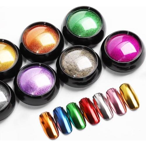 0.5g/box Mirror Nail Powders Metallic Effect Rub DIY Manicure Decorations Nail Powder Pigment Manicure Holographic powder Nails