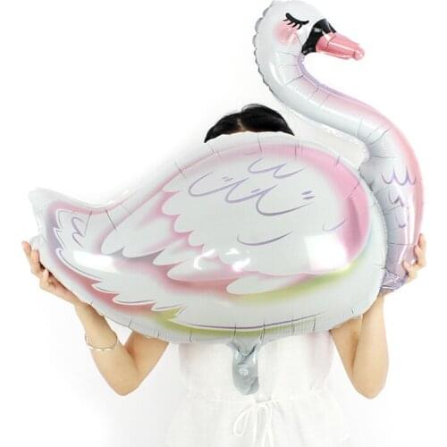 1pc large white swan balloon happy Birthday Party Decorations adult baby shower girl air ballons wedding anniversaire supplies