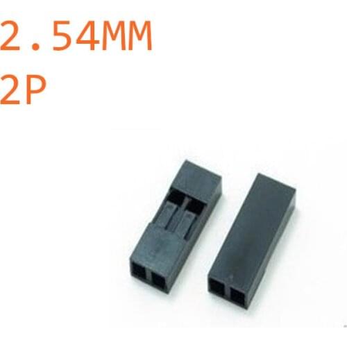 100pcs 2.54mm 2P Plastic Dupont Jumper Wire Cable Housing Female Pin Connector