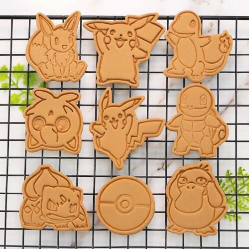 Kawaii 2020 Pokemon Cookies Mold Pikachu Cartoon Anime Pokemon Figures Toys Baking Accessories Christmas Children Gift