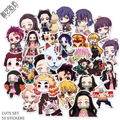 50PCS/SET Anime Demon Slayer: Kimetsu No Yaiba Tanjirou Nezuko Japanese DIY Graffiti Sticker