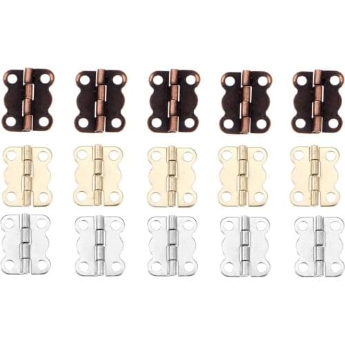 50pcs Butterfly Hinges 16*12mm w/screws Silver/Red Copper/Gold Decor Cabinet Wooden Box Jewelry Gift Wine Case Vintage Hardware