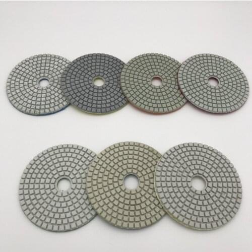 Diamond Polishing Pad Wet 4 inch Stone Resin Abrasive Disc Thickness 3 mm for Granite Marble Tile Concrete Polishing 7 Pcs/lot